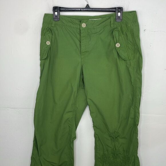 Tommy Hilfiger Y2K Vintage Green Embroidered Pants size 10 - Picture 2 of 16